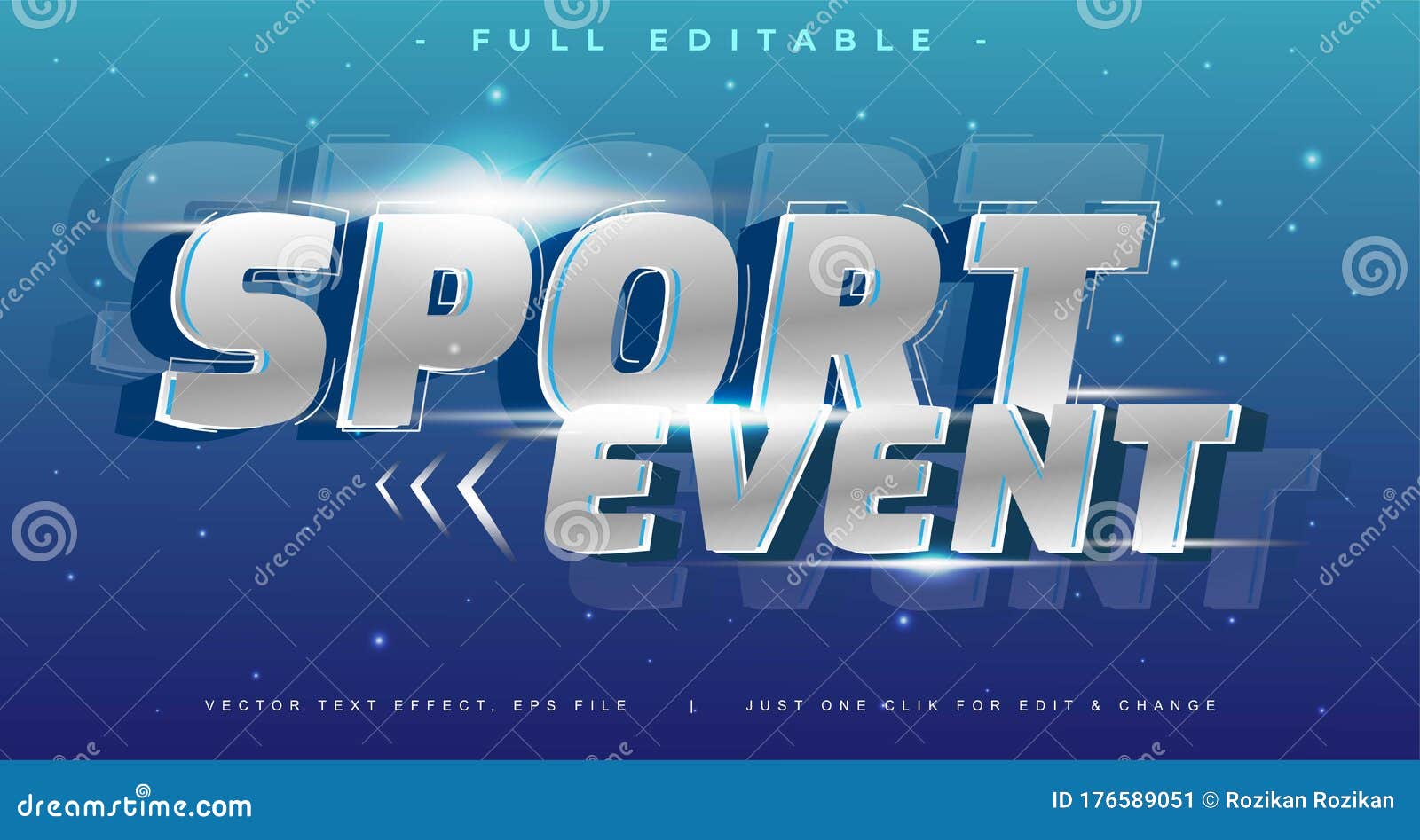 Sport Event Text Effect Design Editable Vector, Light Effect Theme