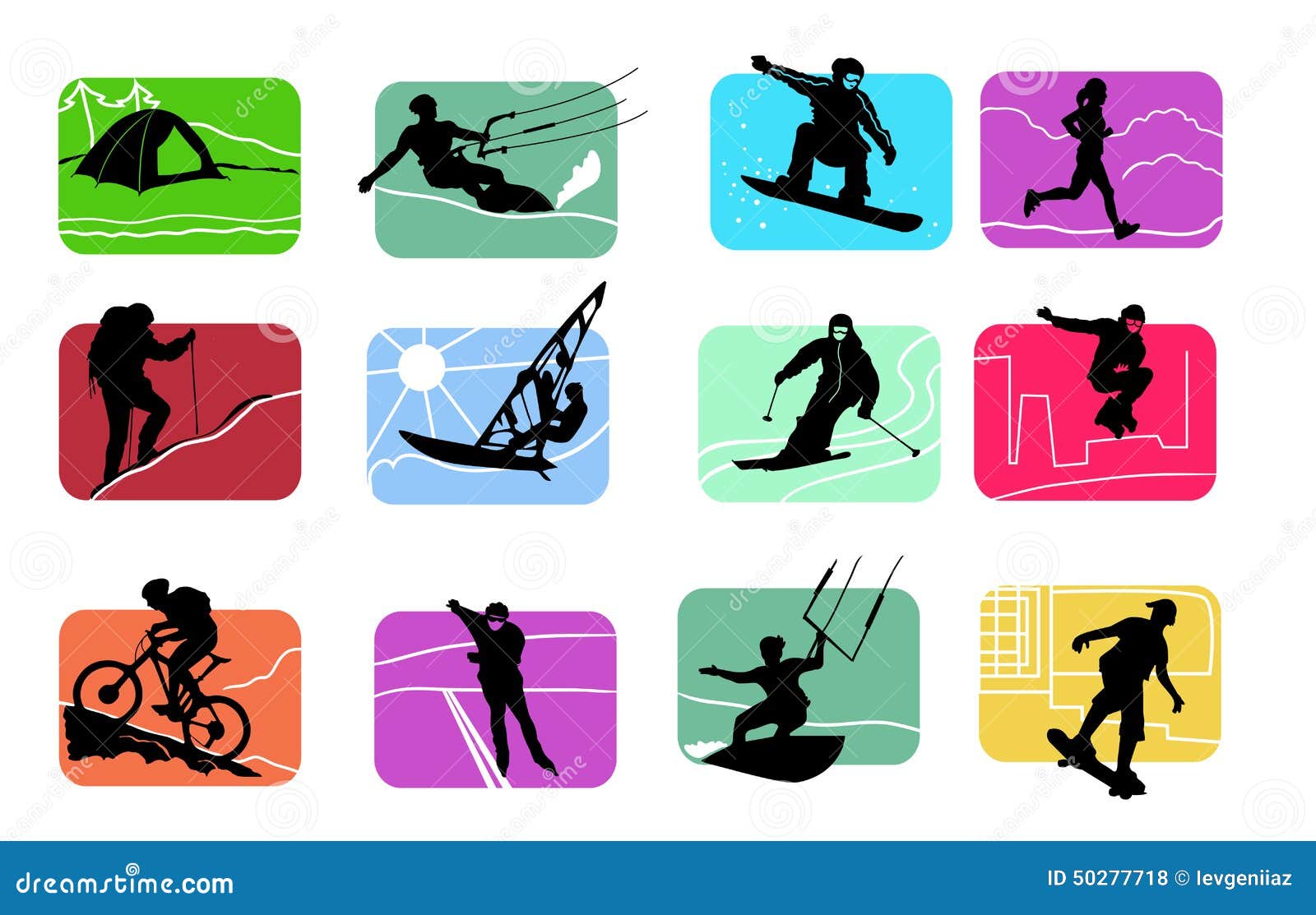 Sport figures stock vector. Illustration of skate, jogging 50277718