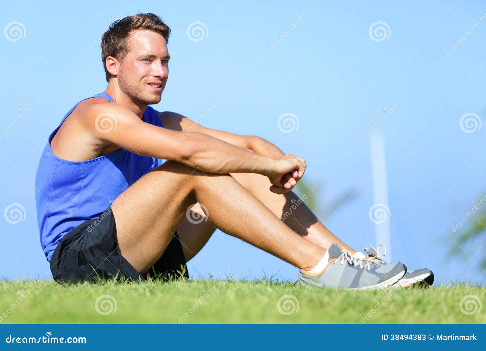 Sport Fitness Man Relaxing After Training Stock Image ...