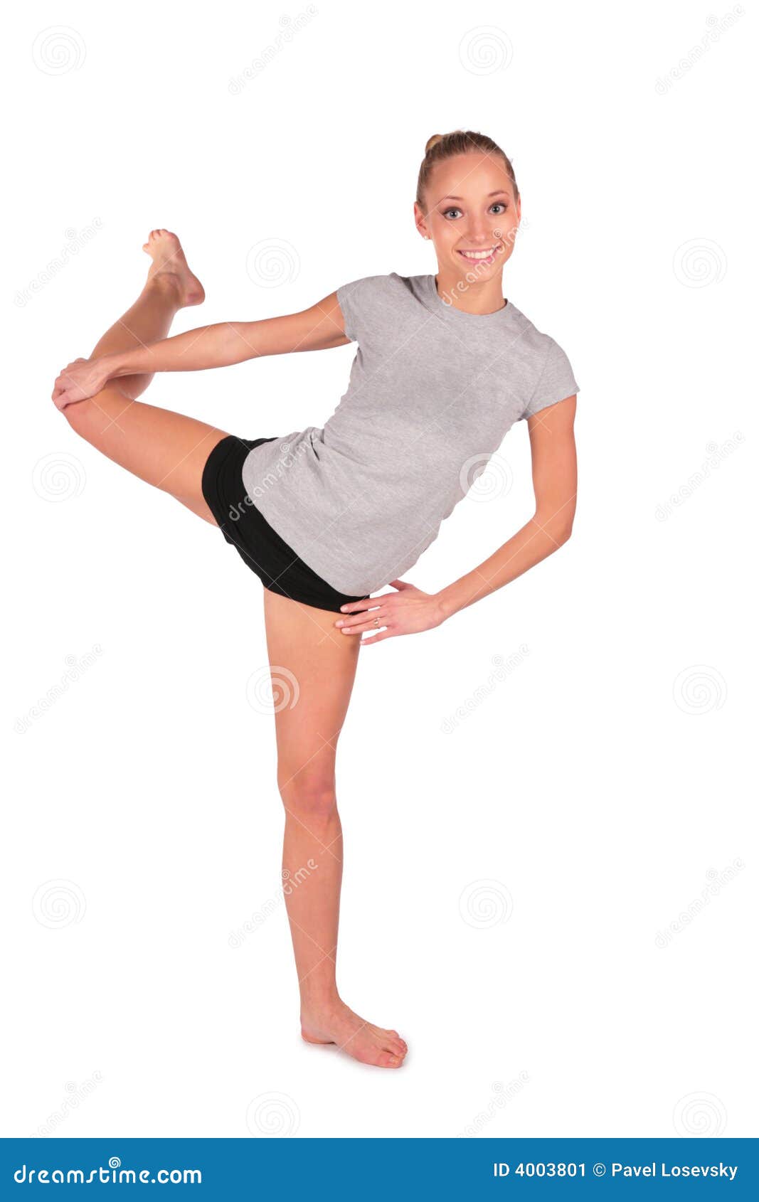 Sport girl balances stock image. Image of elegance, fitness 4003801