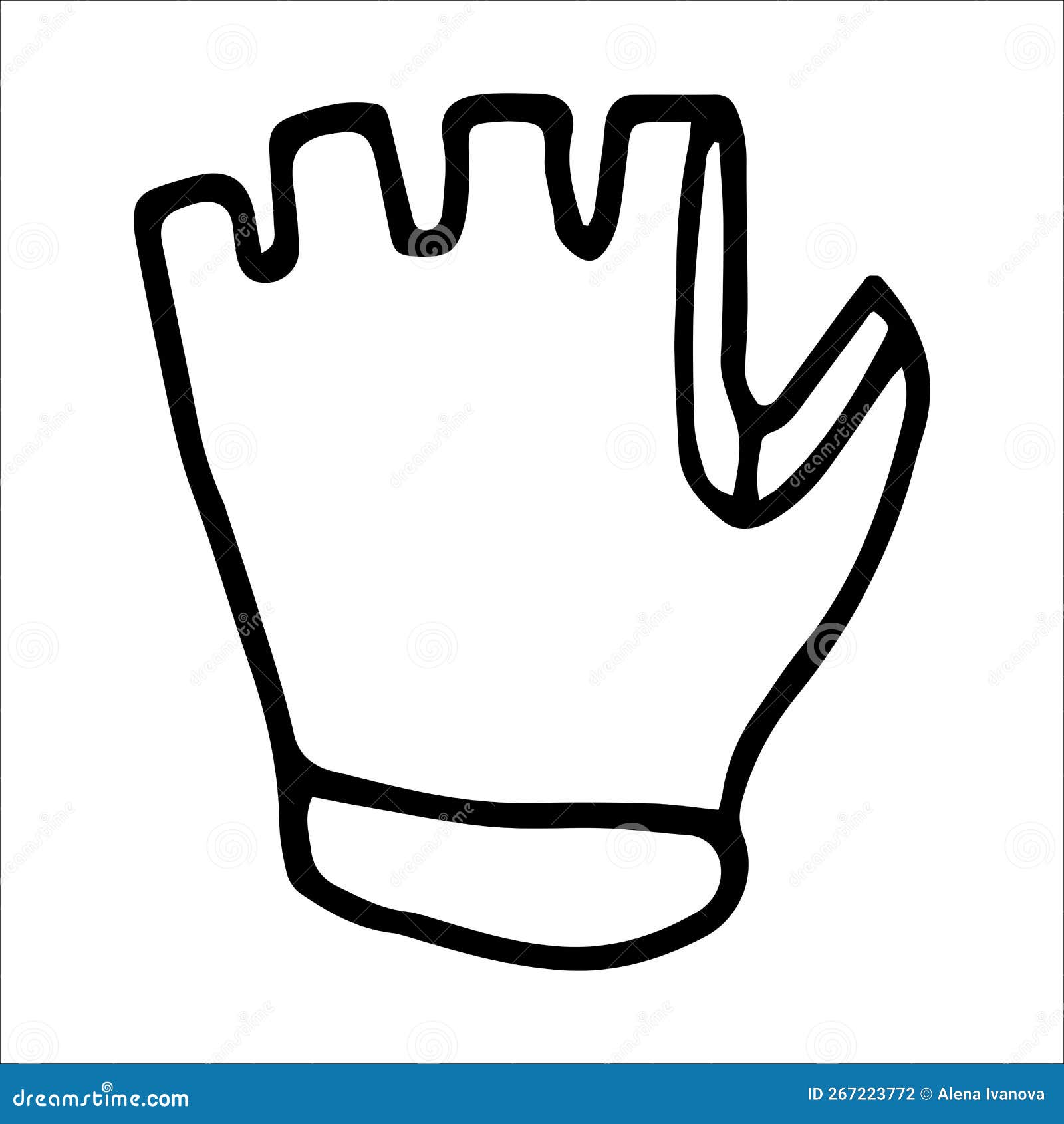 Sport Gloves Doodle Style Vector Illustration Isolated on White Stock Vector Illustration of