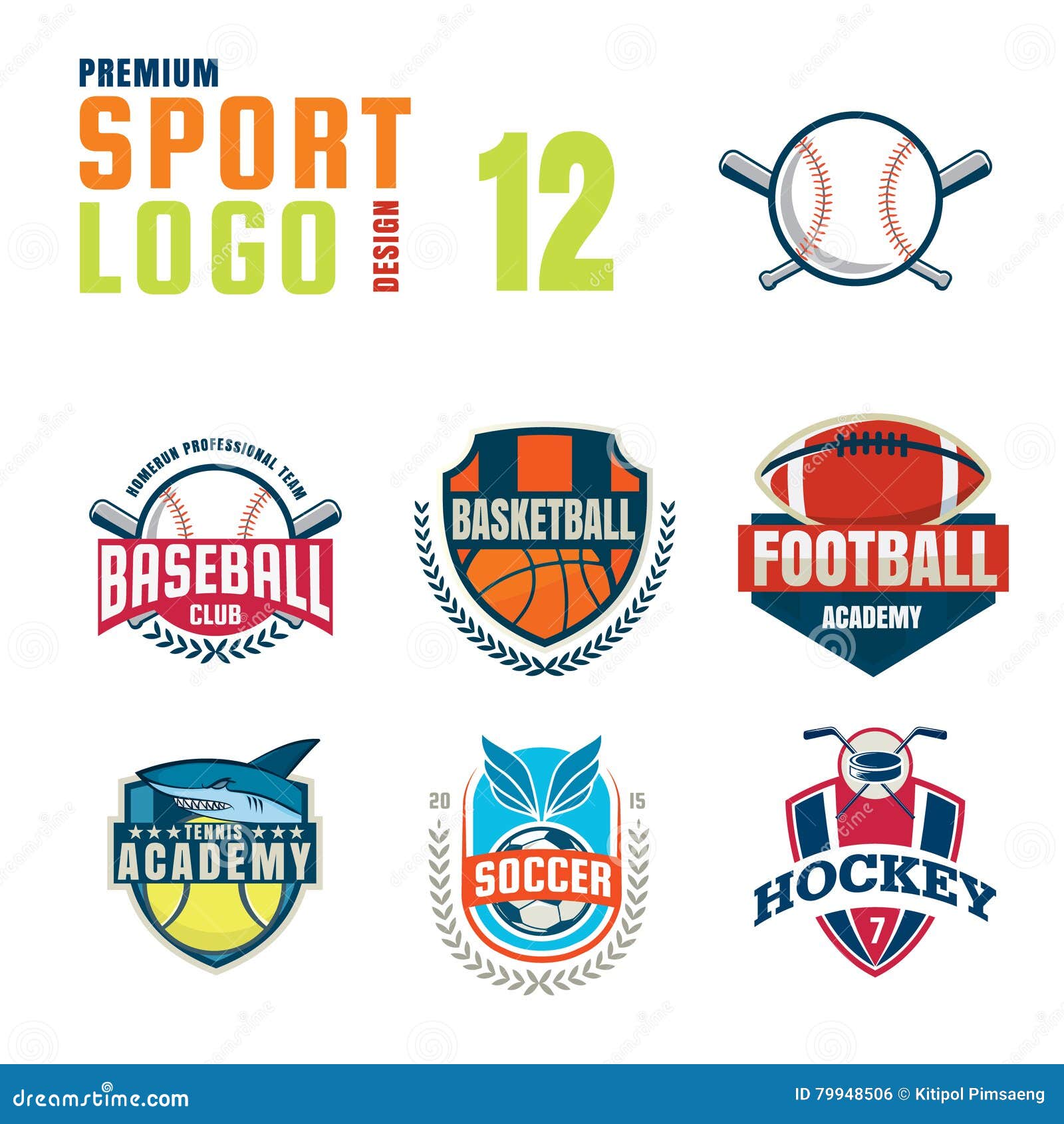 Sport logo design set stock vector. Illustration of label - 79948506