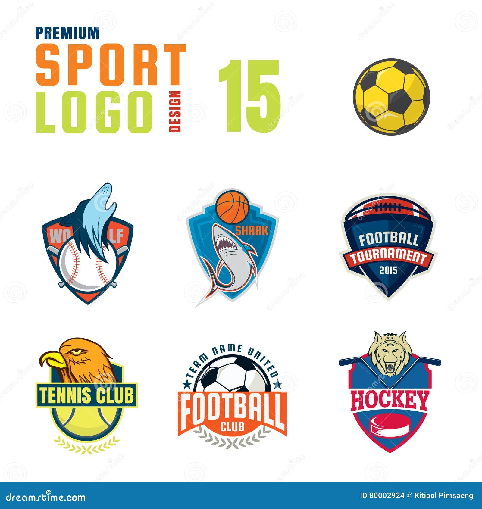 Sport logo design set stock vector. Illustration of ball 80002924