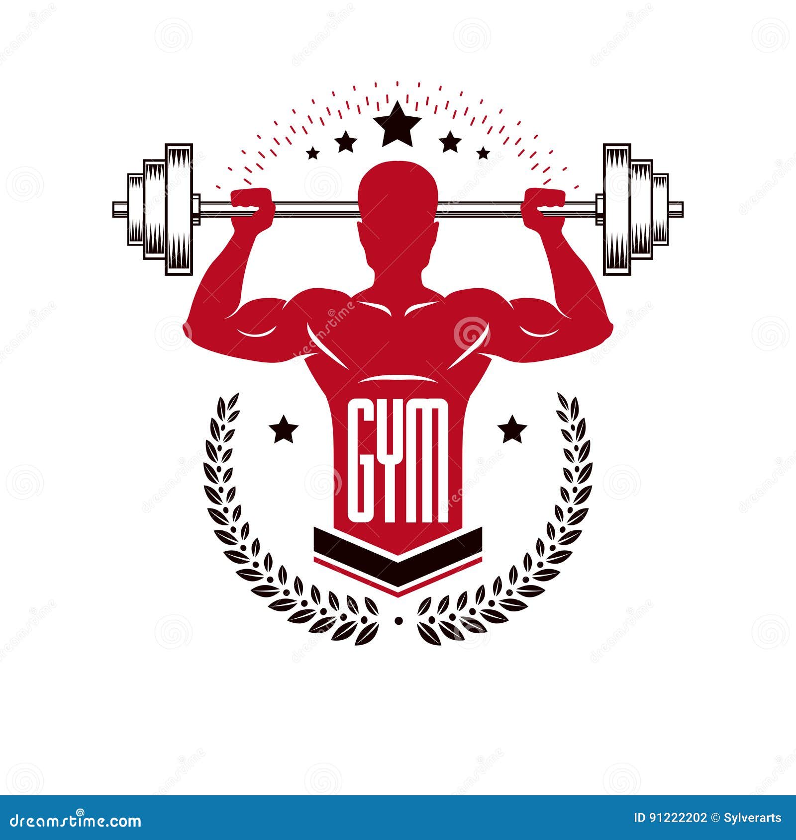 Sport Logo for Weightlifting Gym and Fitness Club, Retro Style V Stock ...