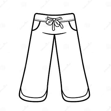 Sport Pants Outline for Coloring on a White Stock Illustration ...