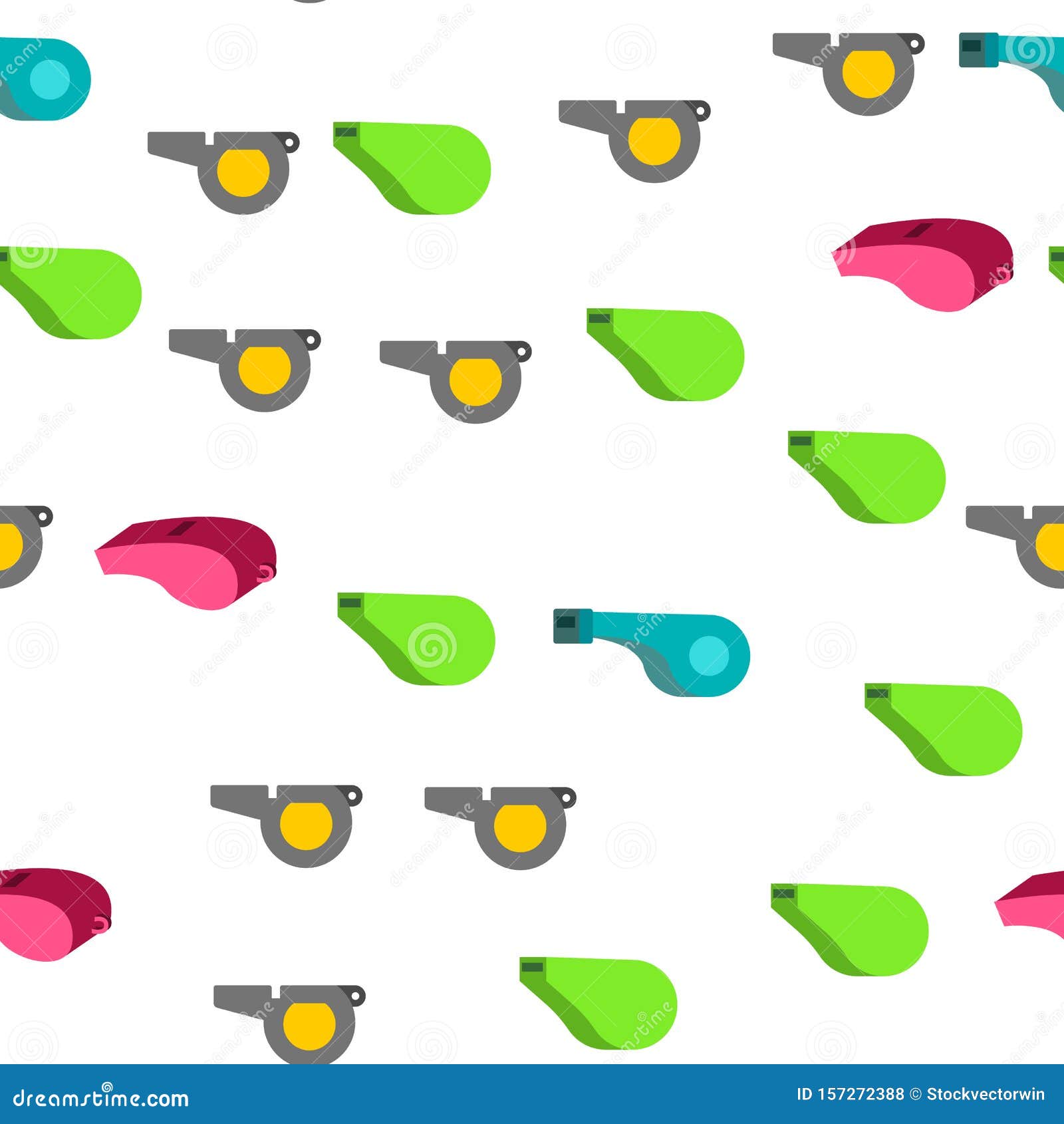 sport plastic whistle  seamless pattern