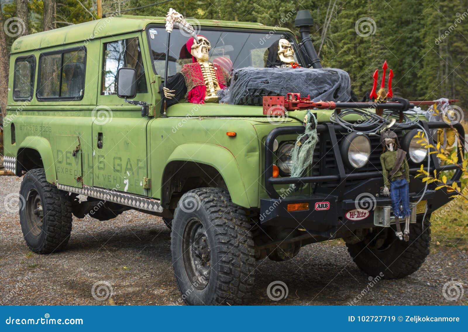 Vehicle with Halloween Decoration Editorial Stock Image - Image of ...