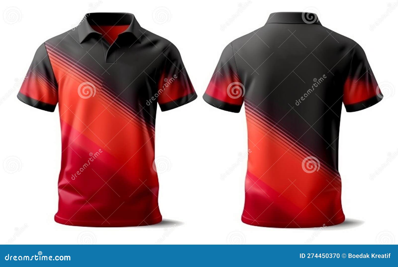 Sport Shirt Mockup with Black and Red Pattern Stock Illustration ...