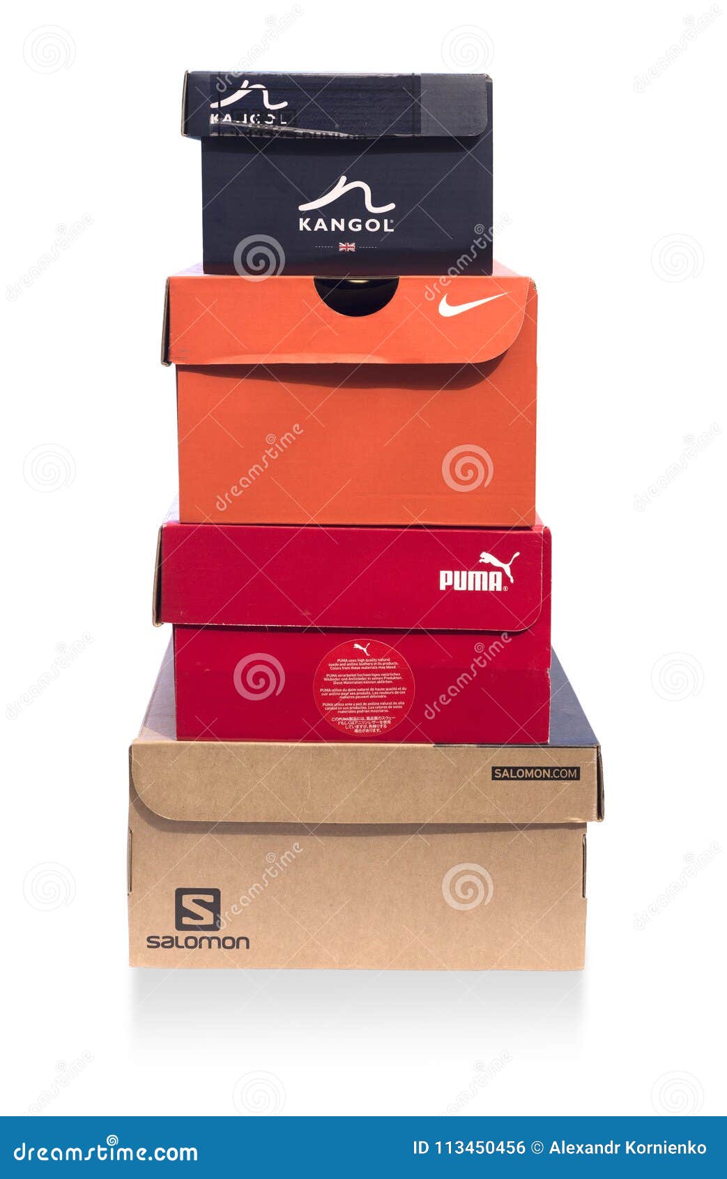 Sport shoe boxes editorial photo. Image of famous, shoes - 113450456