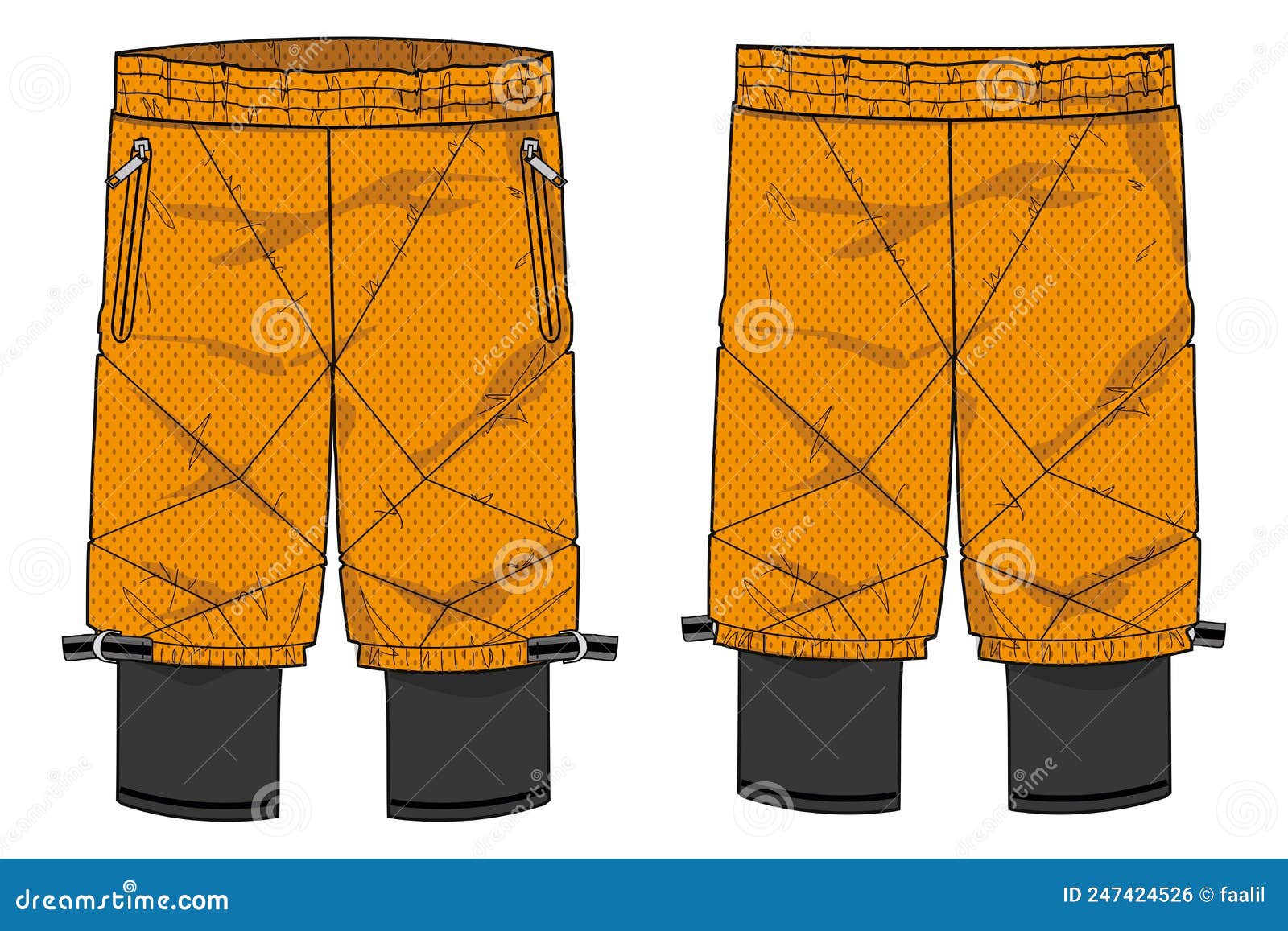 Sport Shorts with Compression Inner Tights Design Vector Template,  Basketball Shorts Concept with Front and Back View for Soccer, Stock Vector  - Illustration of clothing, pants: 247424526