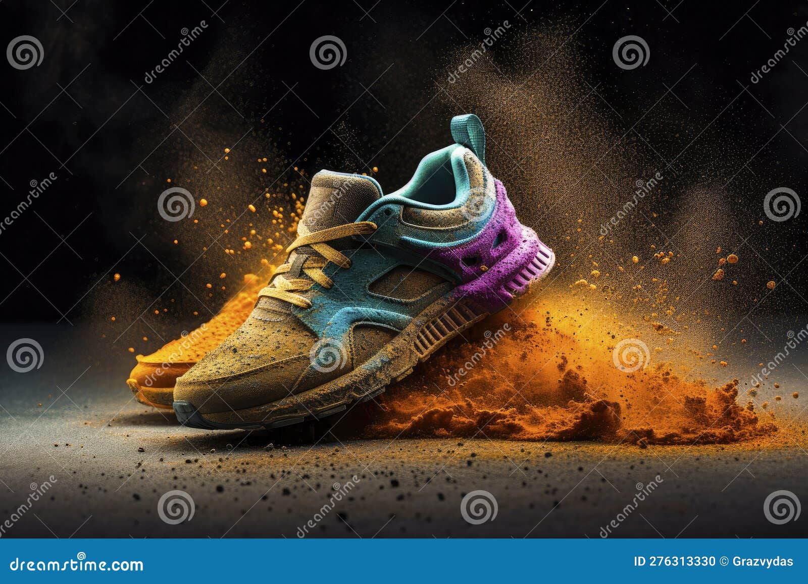Exploding Brickwall with Shoes Sneakers exploding out from a brick wall  Stock Photo - Alamy