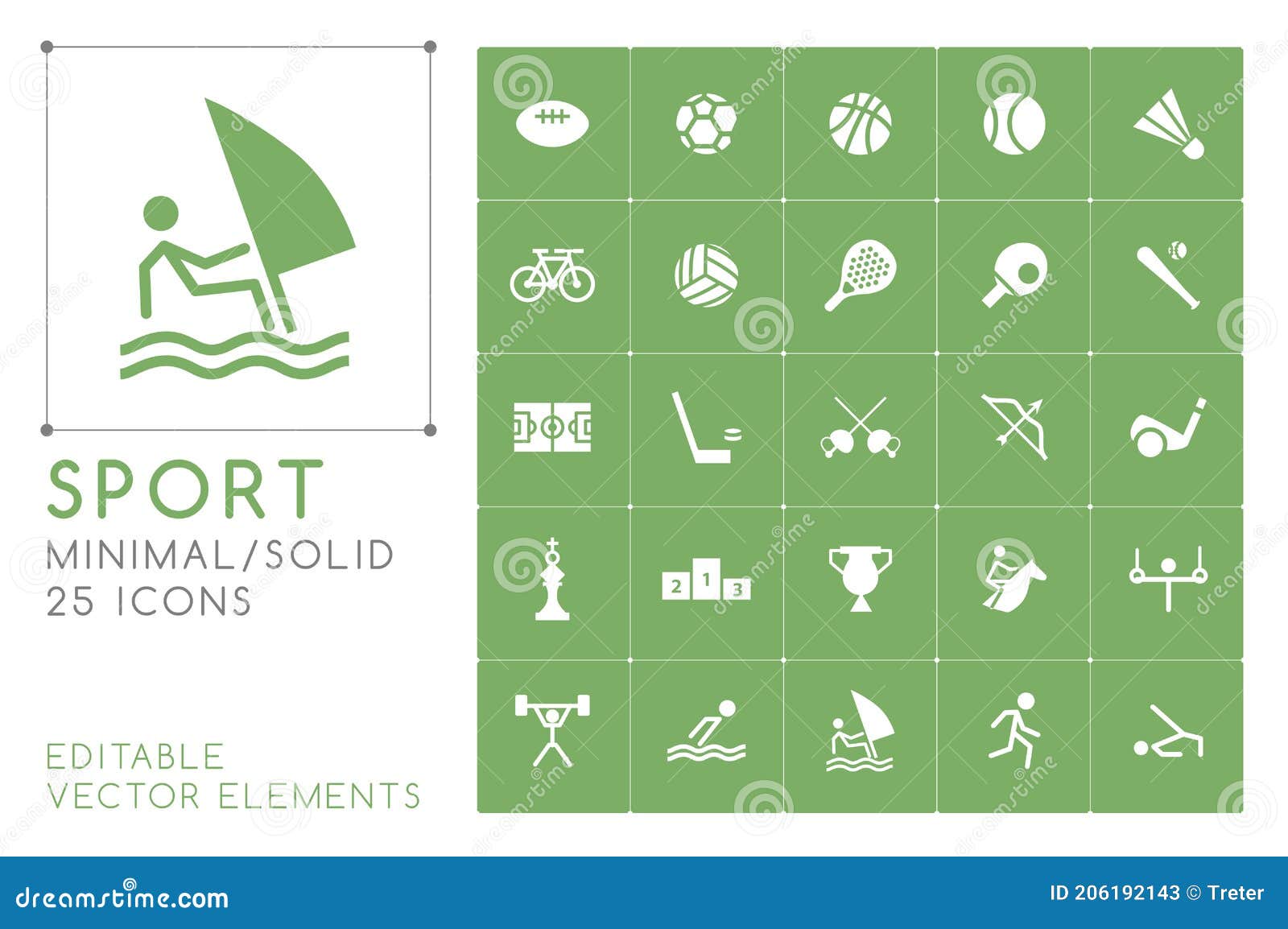 Set of 25 Universal Sport Icons on Color Background . Isolated Elements