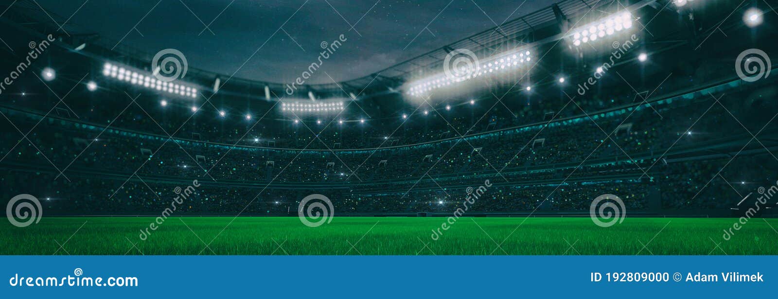 Sport Stadium at Night As Wide Backdrop. Stock Illustration ...