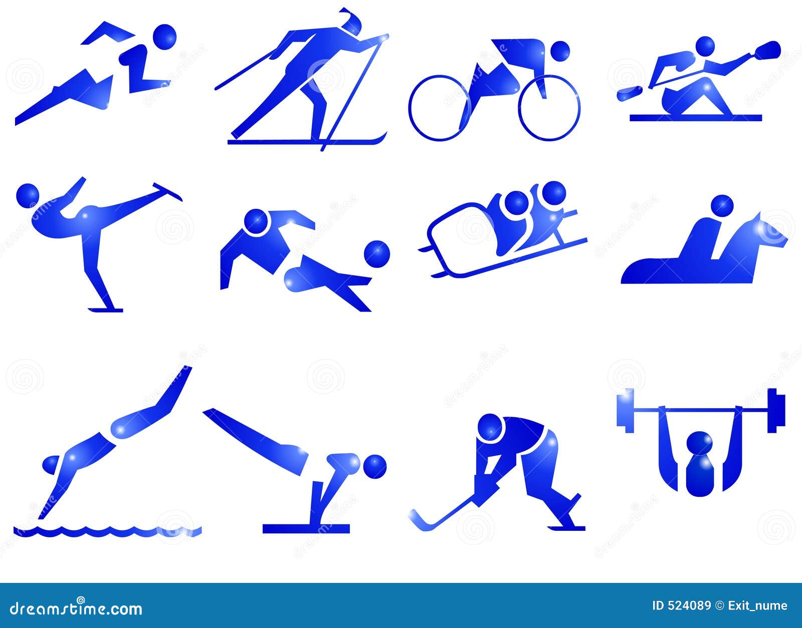 Sport Symbol Icons Royalty Free Stock Images - Image: 524089