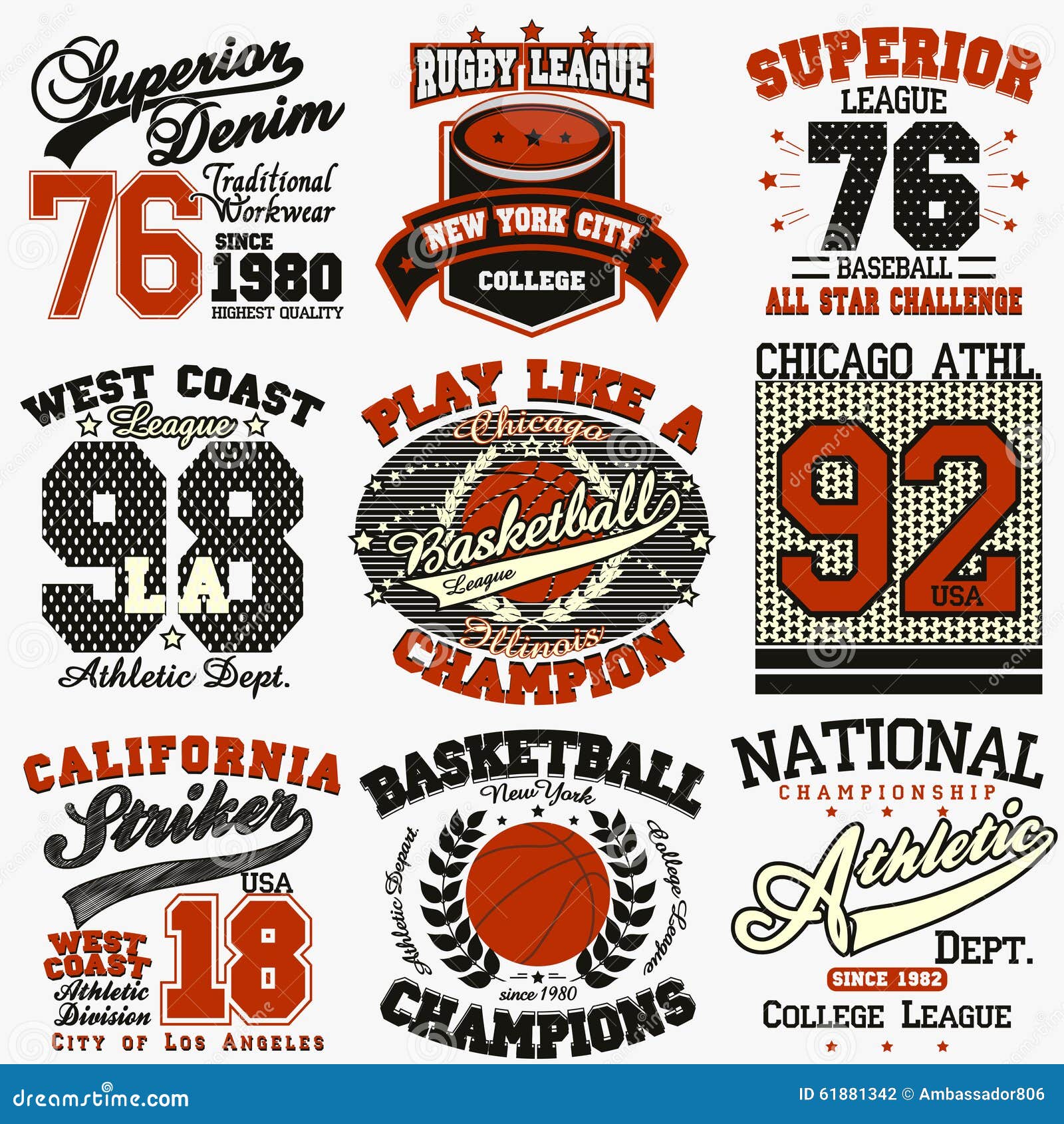 Download Sport T-shirt Set Vector Illustration | CartoonDealer.com ...