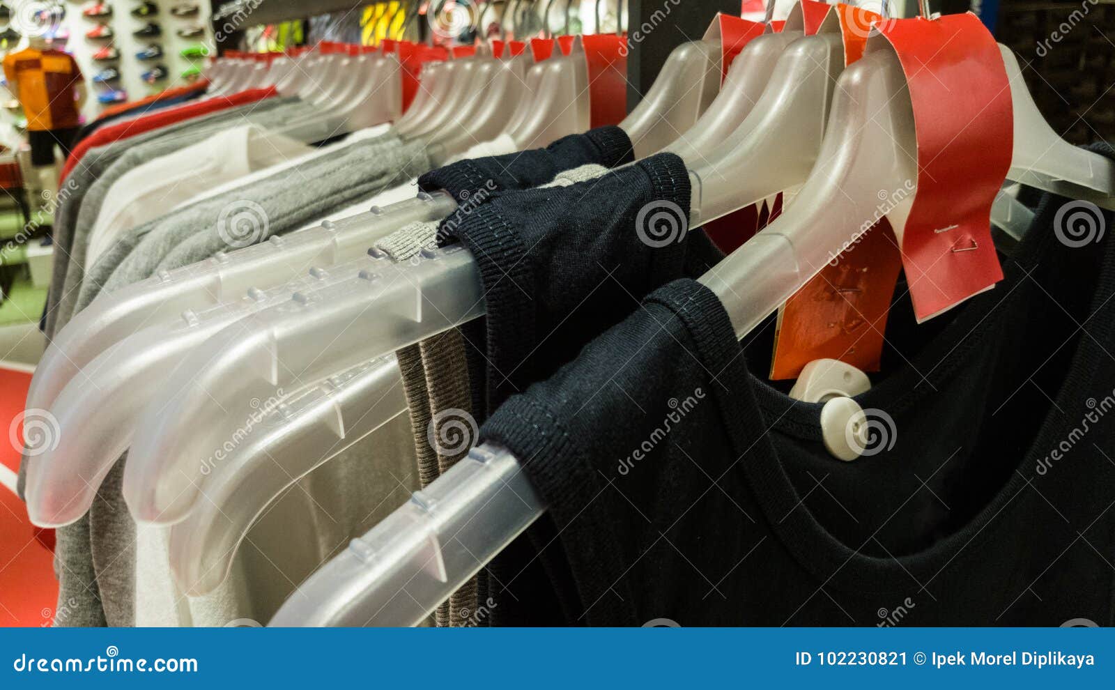 Undershirts with Red Blank Tag in a Sports Store in Eskisehir Stock ...