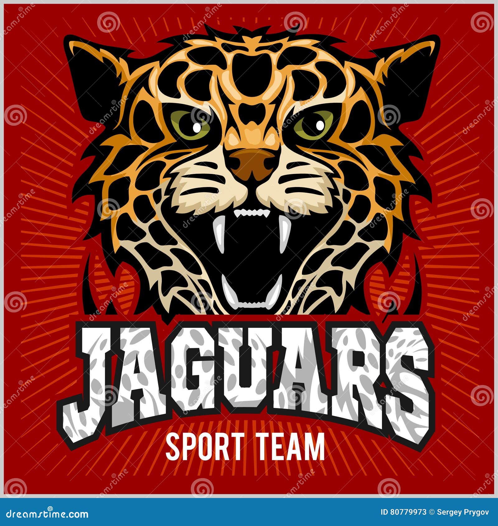 Sport Team - Jaguar, Wild Cat Panther. Vector Illustration, Red Background,  Shadow. Stock Vector - Illustration of mammal, carnivorous: 80779973