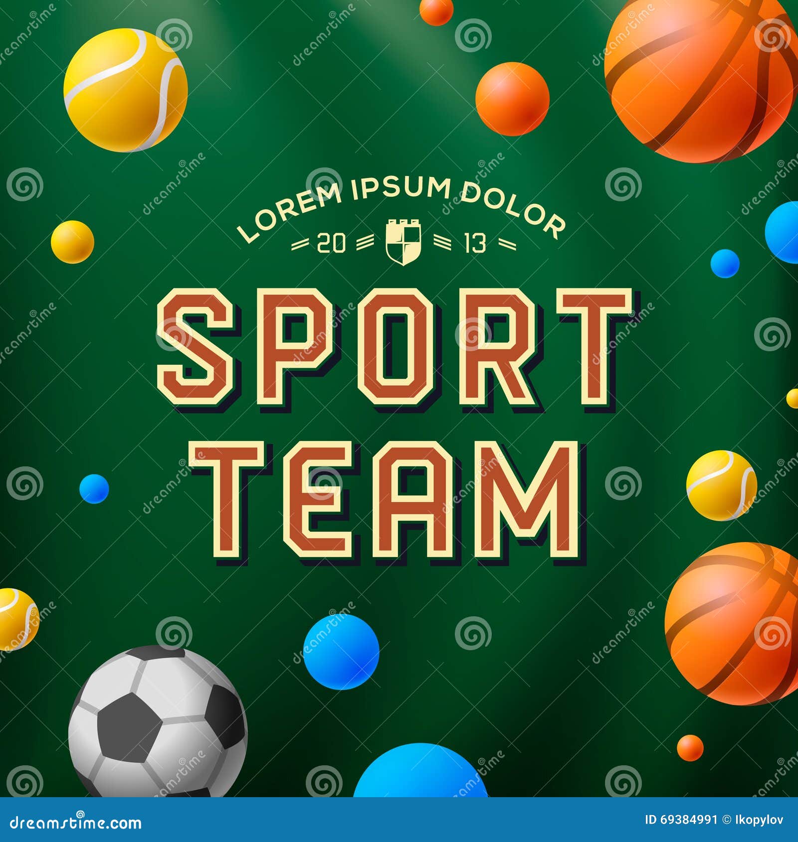 Sport Team Template, Poster, Flyer Stock Vector Illustration of match