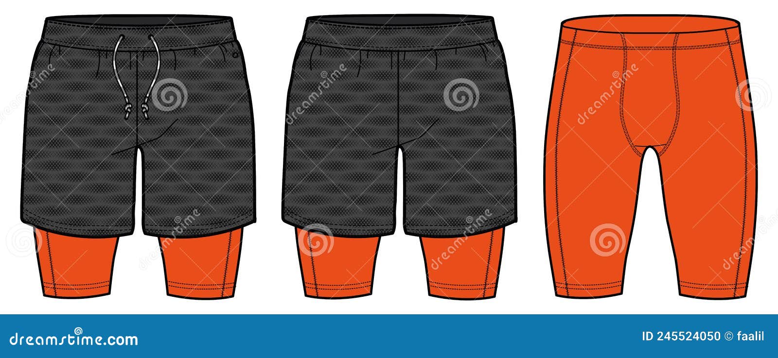 Sport Track Shorts with Compression Tights Design Vector Template ...