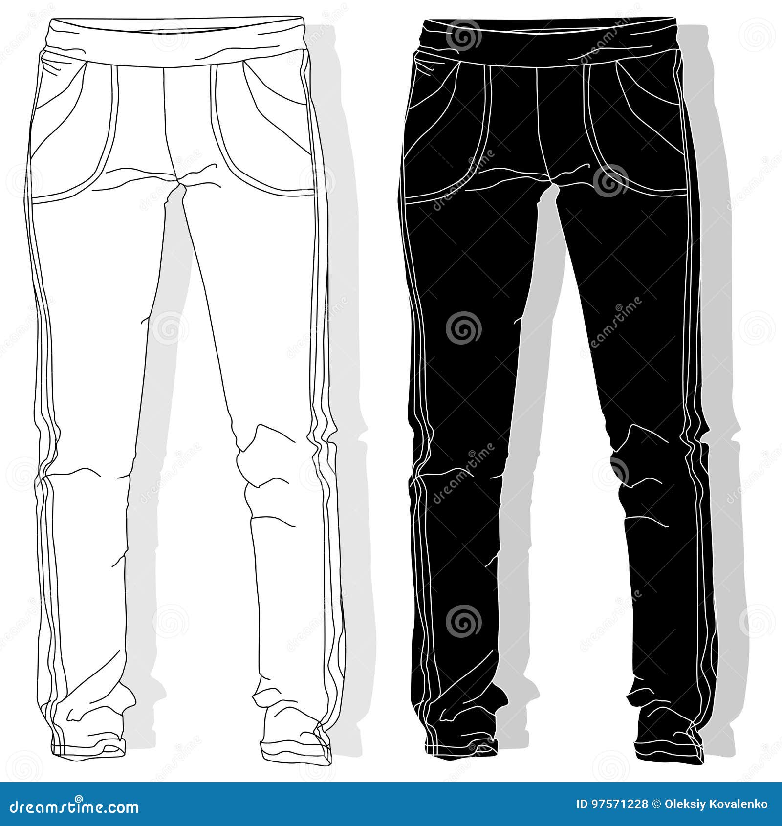 Sport trousers / pants. stock vector. Illustration of sweats - 97571228