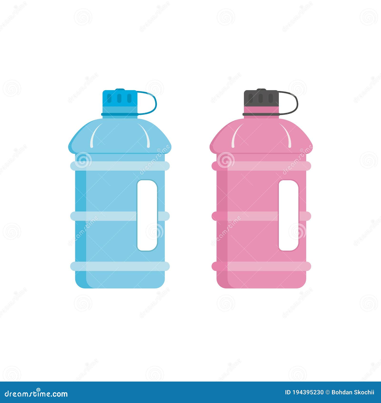 Sport Water Bottle with a Handle. Vector Illustration. Stock Vector