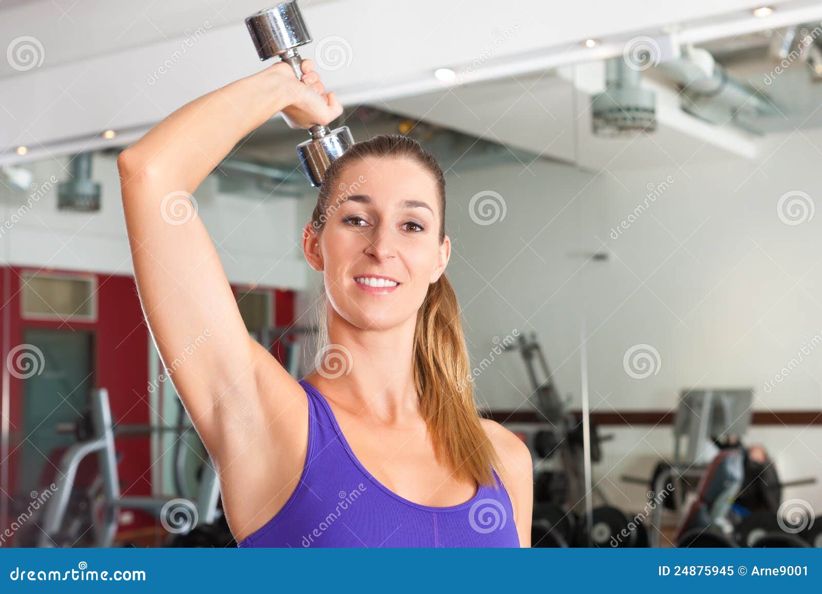 Woman Trains Pecs Gym Stock Photo 316614998