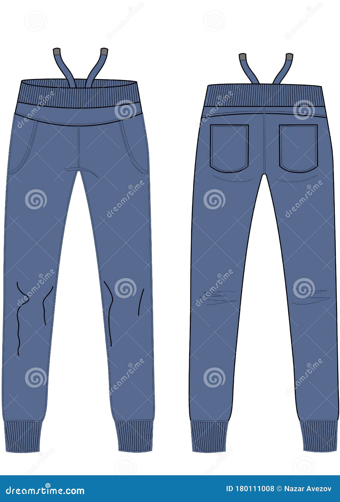 Sport Yoga Style Fitness Pants Sewing Template Vector Stock Vector ...