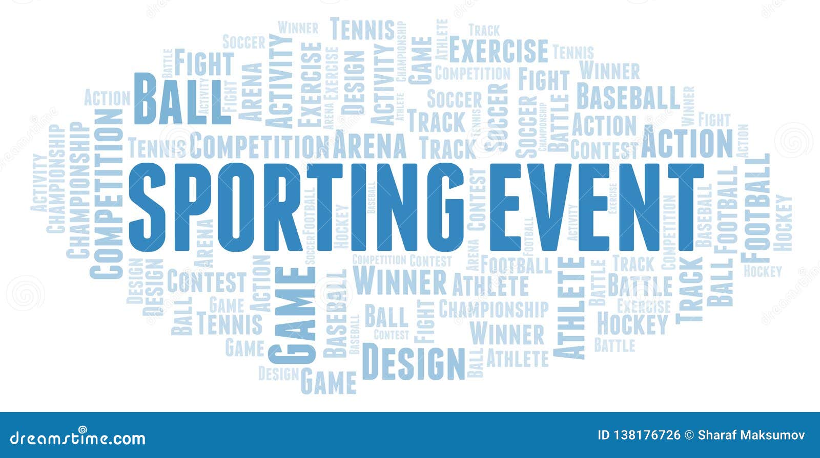 Sporting Event word cloud stock illustration. Illustration of text