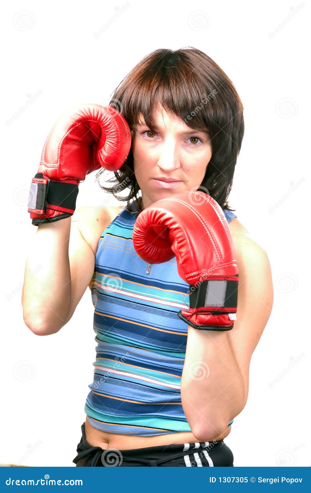 Sporting girl stock image. Image of boxer, active, adult 1307305