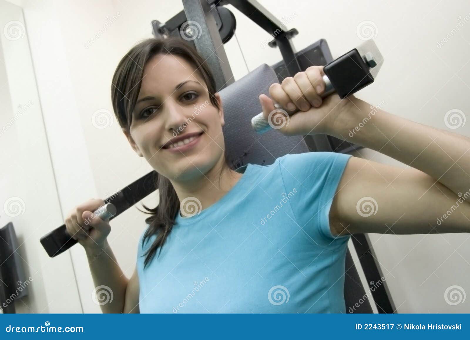 Sporting girl stock image. Image of beauty, muscles, indoors 2243517