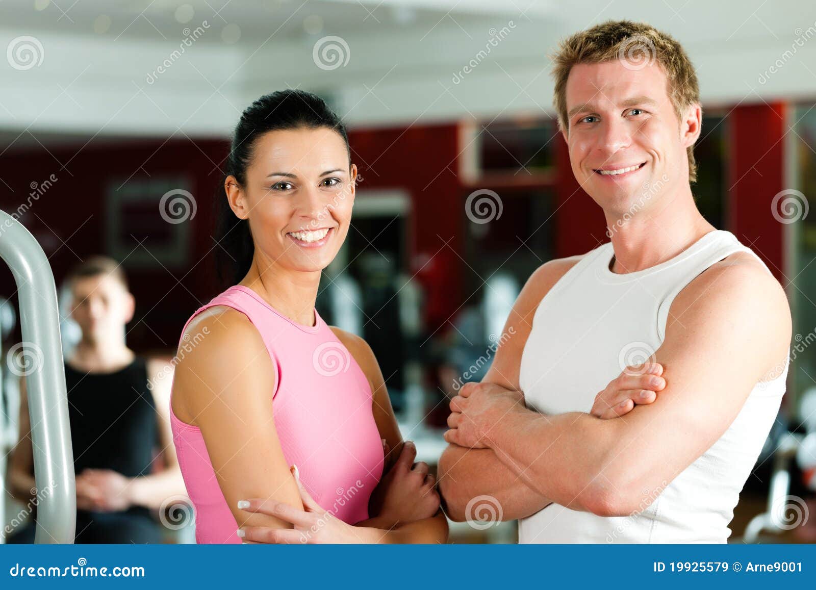 sportive couple in gym