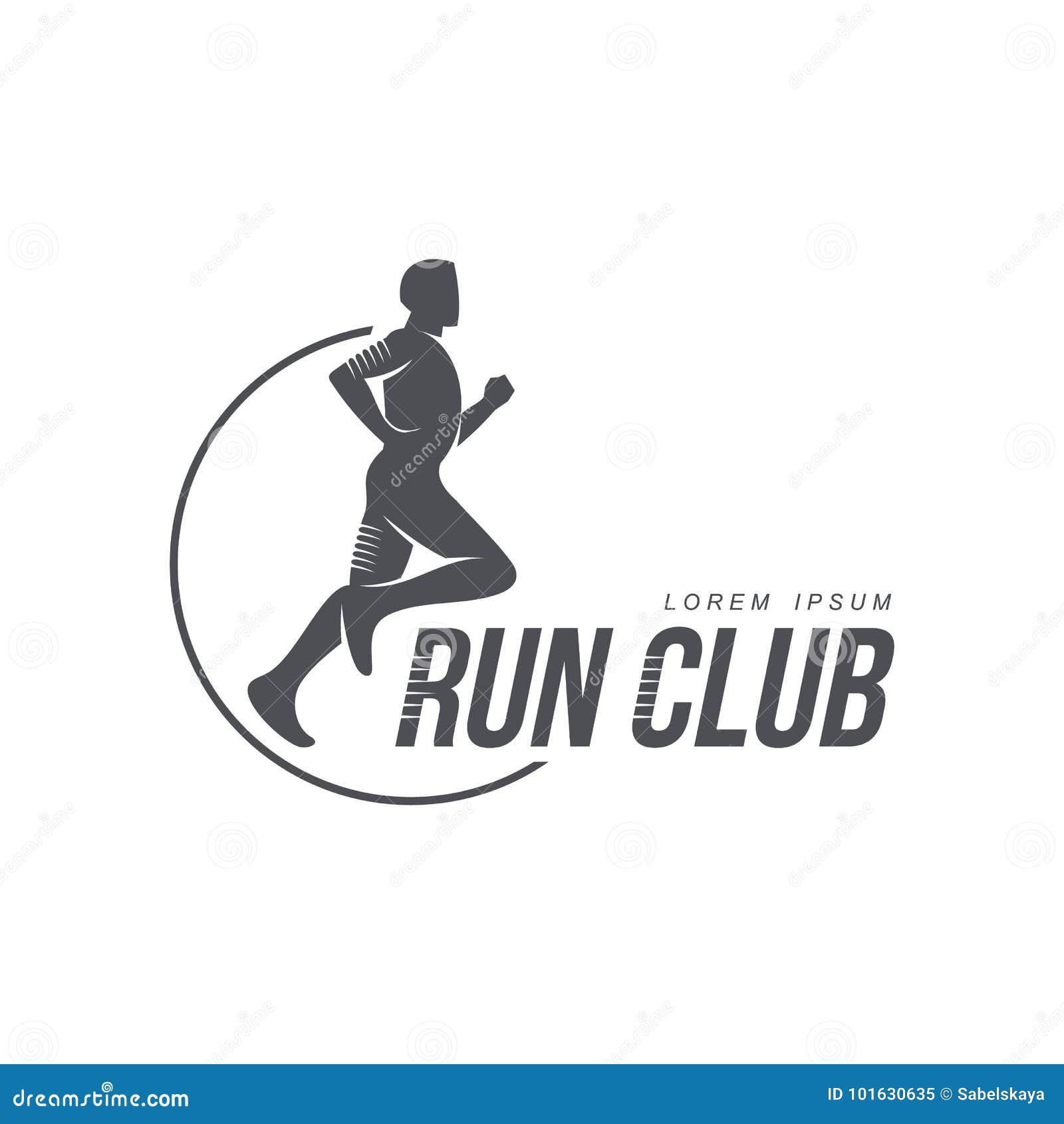 Vector Man Running, Jogging Club Icon Isolated Stock Vector ...