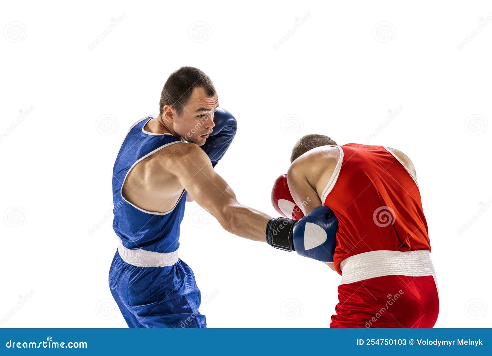Sportive Men, Two Professional Boxer in Sports Uniform Practicing