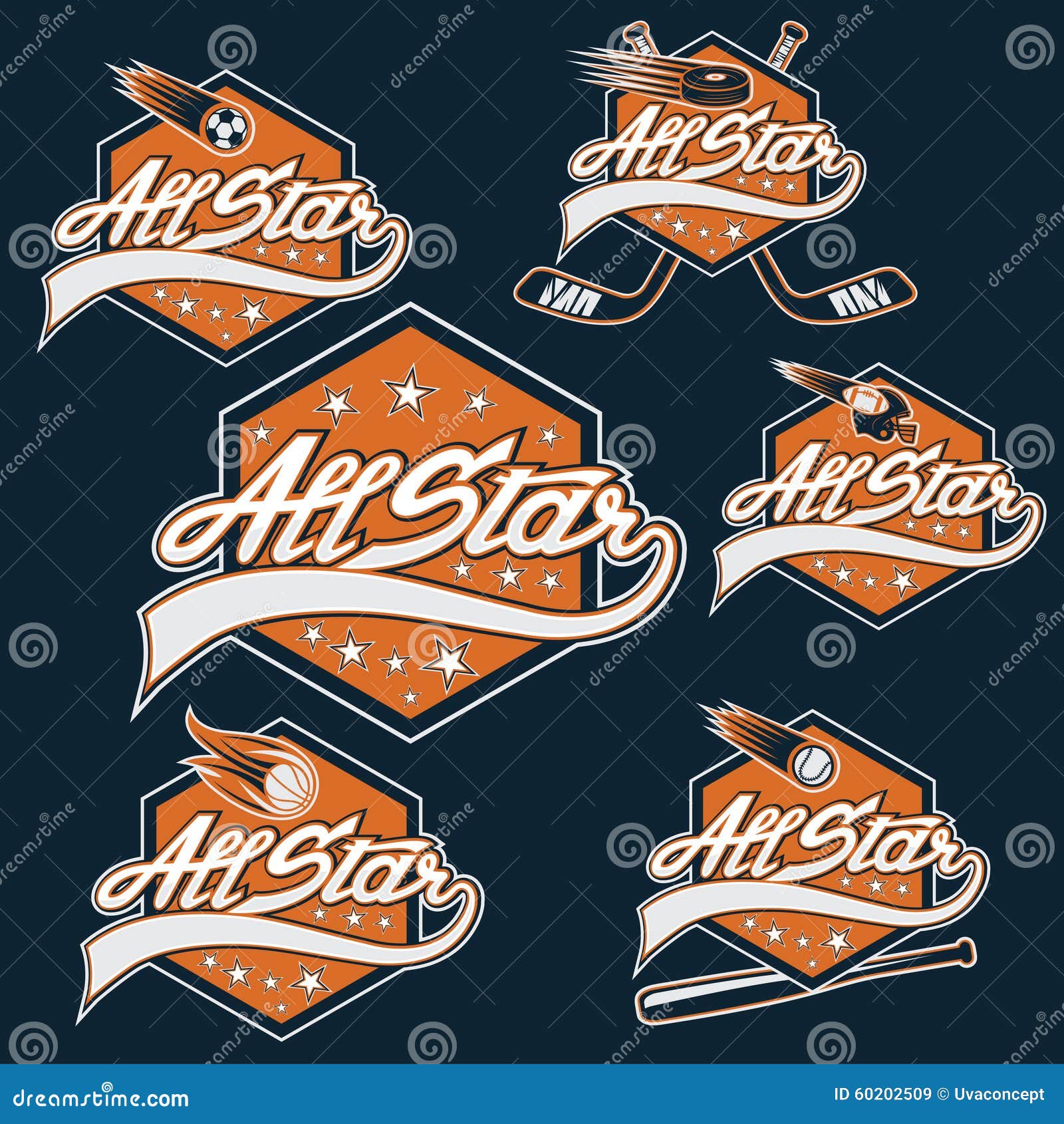 Baseball All-Star Logo Tee Graphic Design Royalty Free SVG