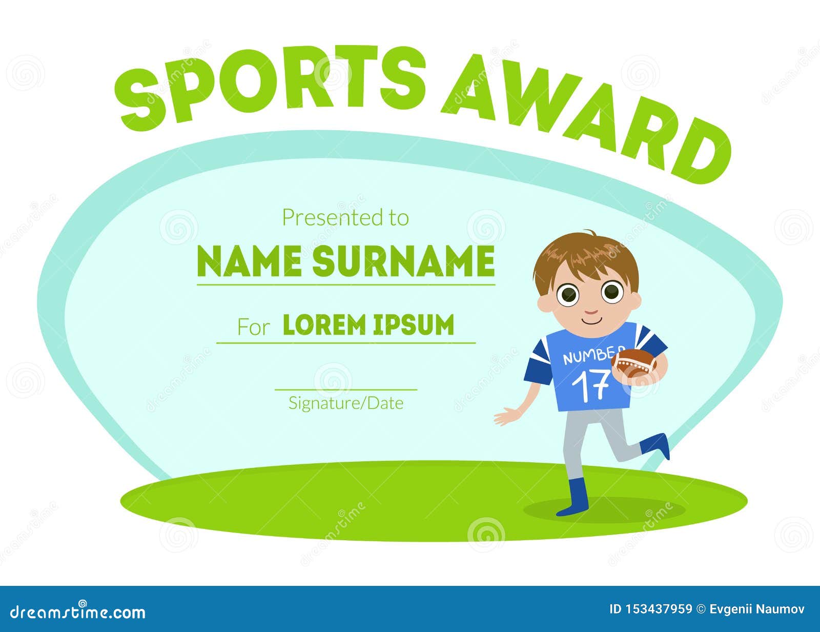 Sports Award Diploma Template, Kids Certificate with Boy Rugby Intended For Rugby League Certificate Templates