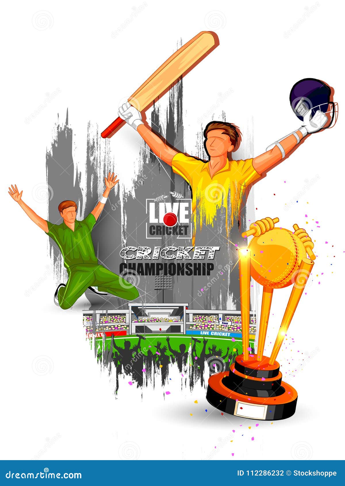 Sports Background for the Match of Cricket Championship Tournament Stock  Vector - Illustration of ball, recreation: 112286232