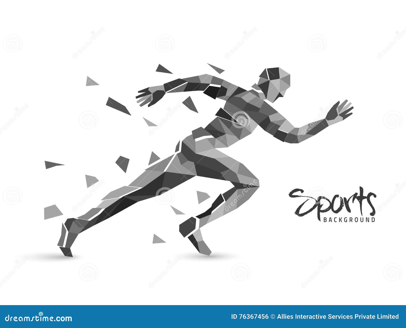 Sports Background With Running Man. Royalty-Free Cartoon | CartoonDealer.com #76367456