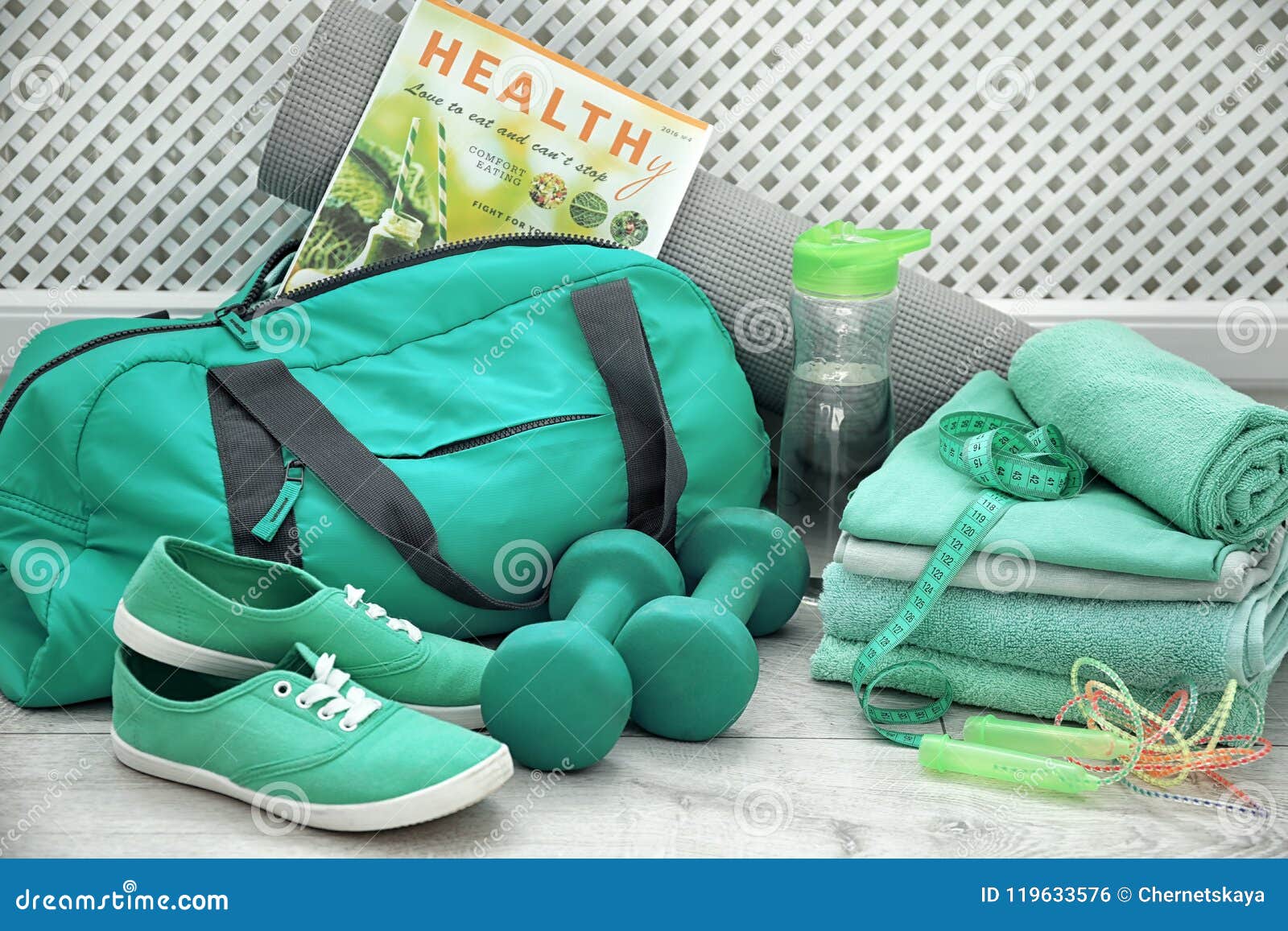 mint green gym bag