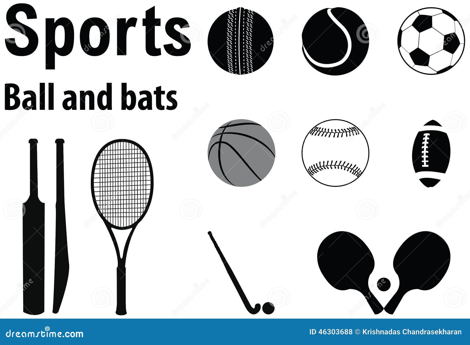Sports balls and bats stock vector. Illustration of billiard 46303688