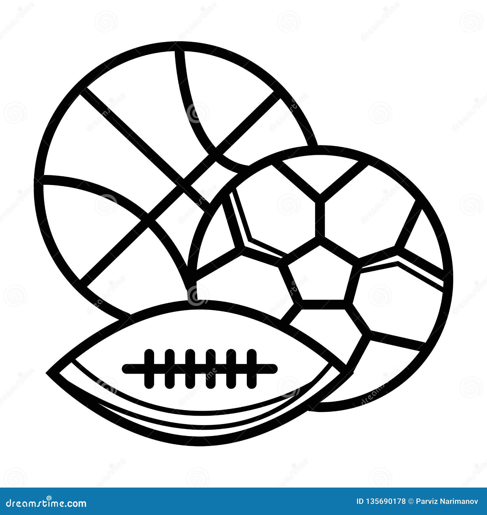 Sports Balls Icon stock vector. Illustration of isolated 135690178