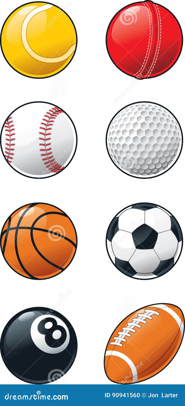 Sports Balls Icon Set stock vector. Illustration of sports - 90941560
