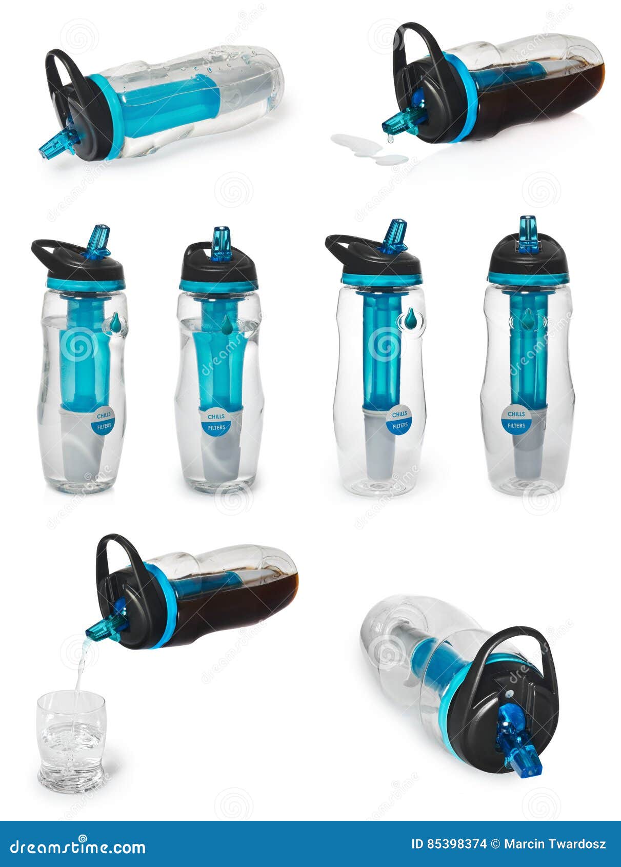 Sports with a Water Water Bottle Filters the To Clean, Drinkable. Stock Photo - Image black, clean: 85398374