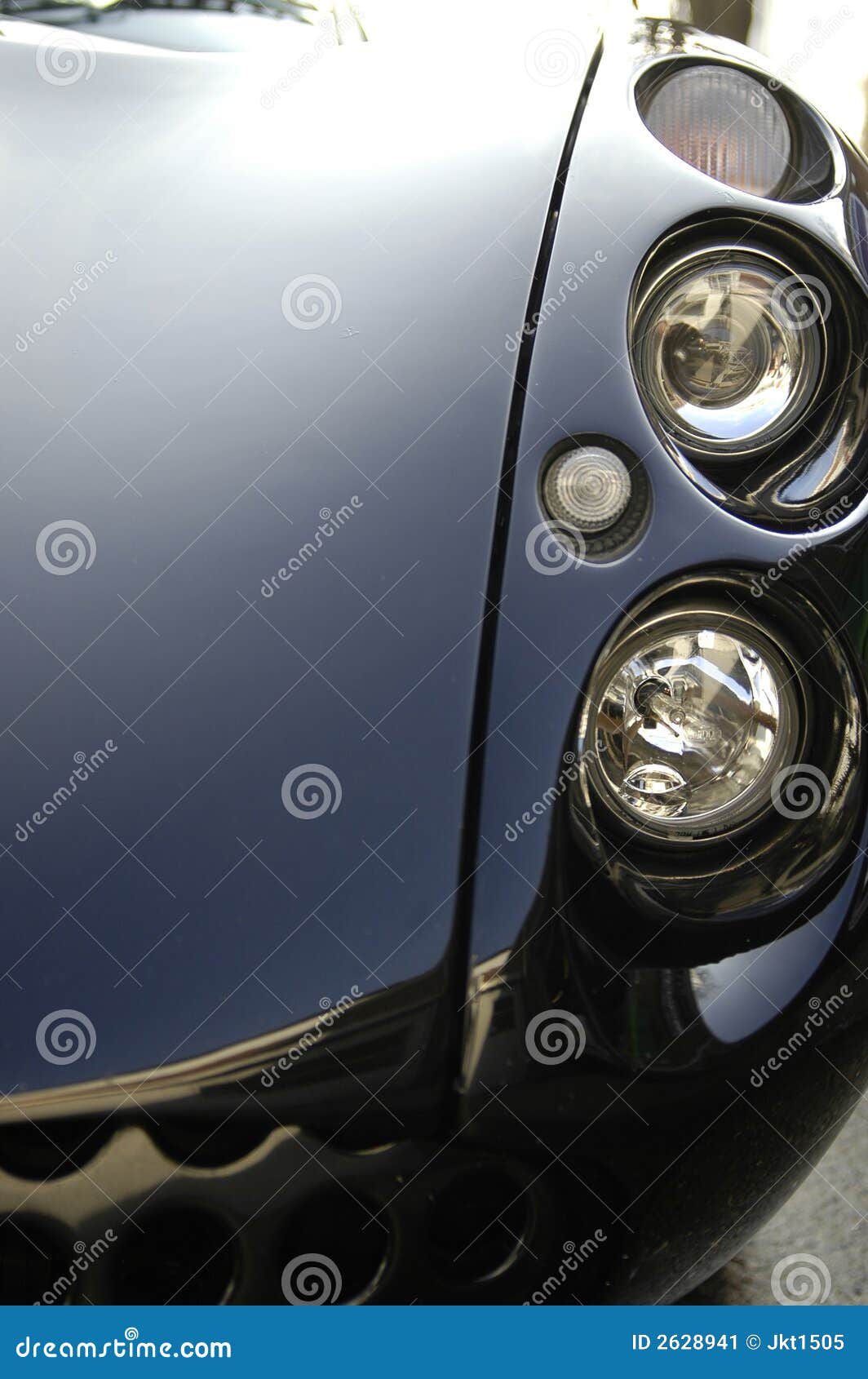 Sports Car Headlight Closeup Stock Image Image of automobile