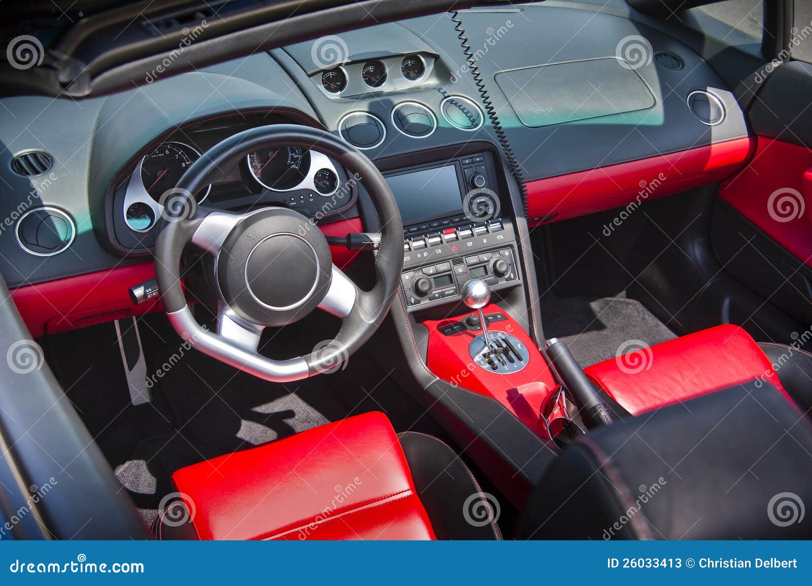 Sports Car Interior In Swede Leather Stock Image Image Of