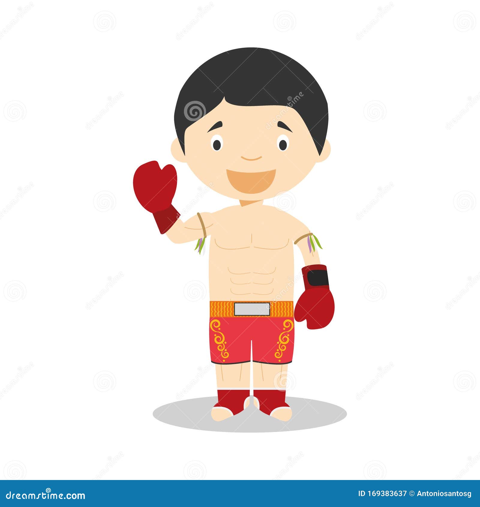 Sports Cartoon Vector Illustrations: Muai Thai Stock Vector ...