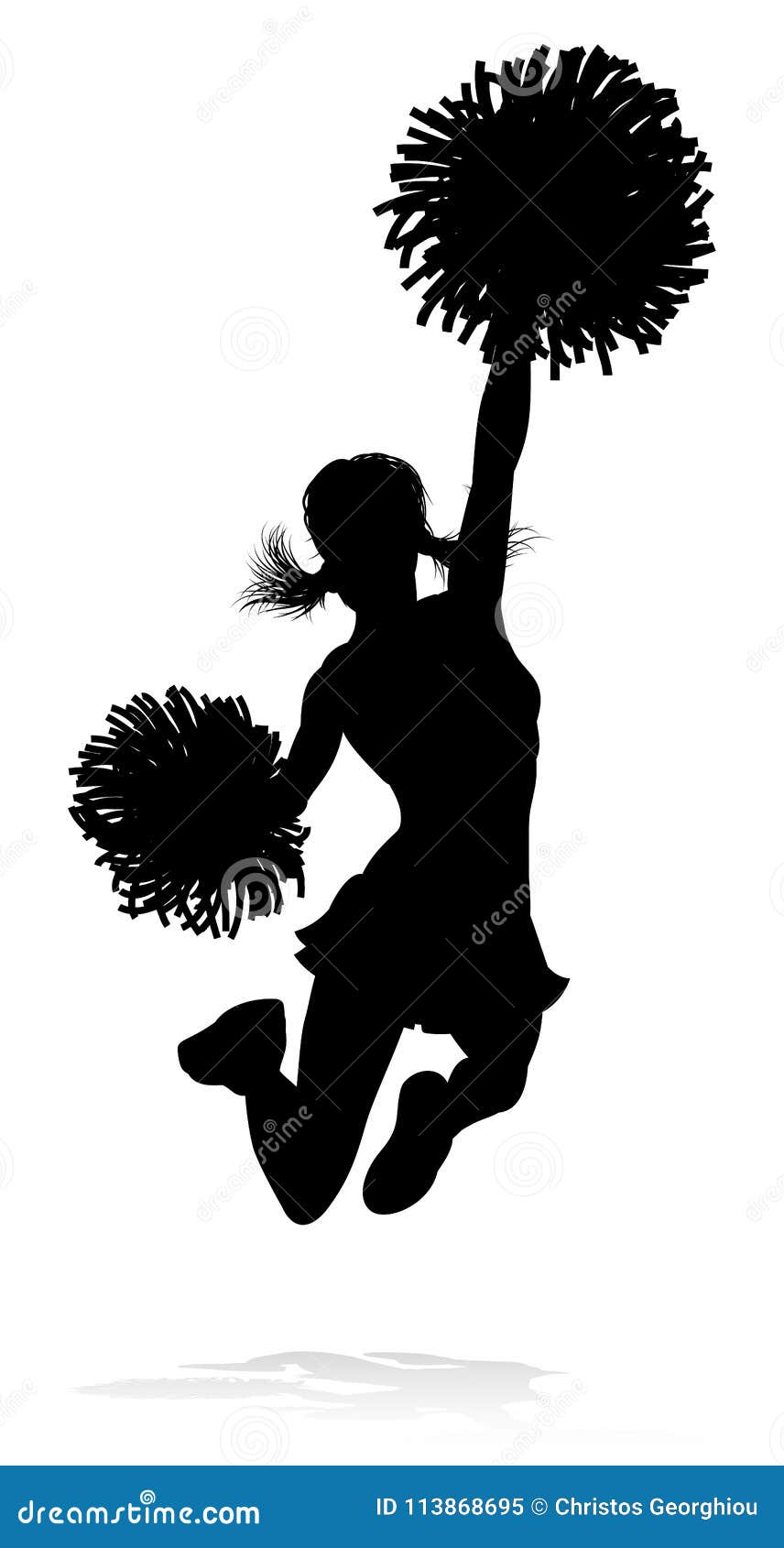 Download Cheerleader Silhouette Stock Vector Illustration Of Cheer 113868695