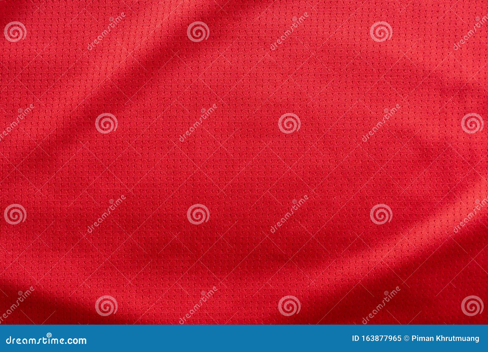 Sports Clothing Fabric Football Jersey Texture Top View Red Color Stock ...