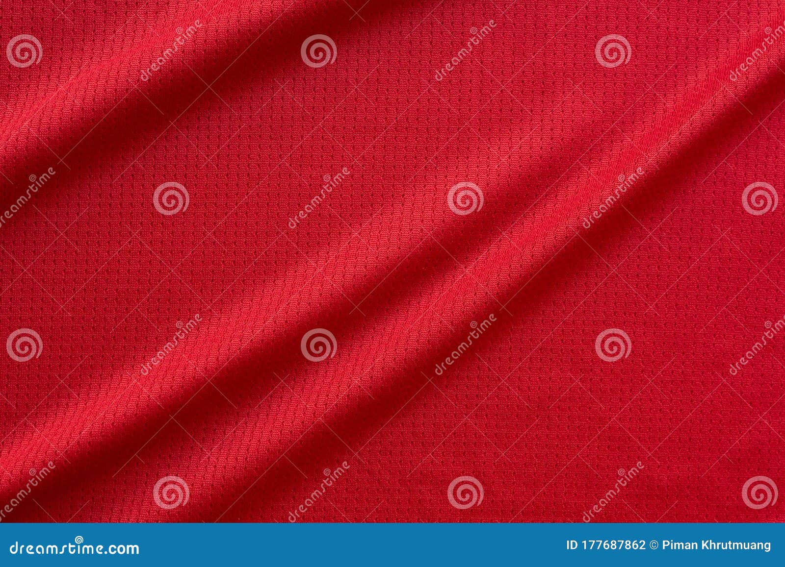 Sports Clothing Fabric Football Jersey Texture Top View Red Color Stock ...