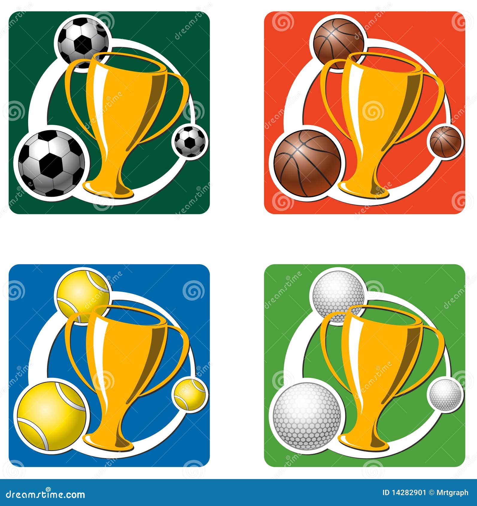 Sports cups and trophies stock vector. Illustration of trophy 14282901