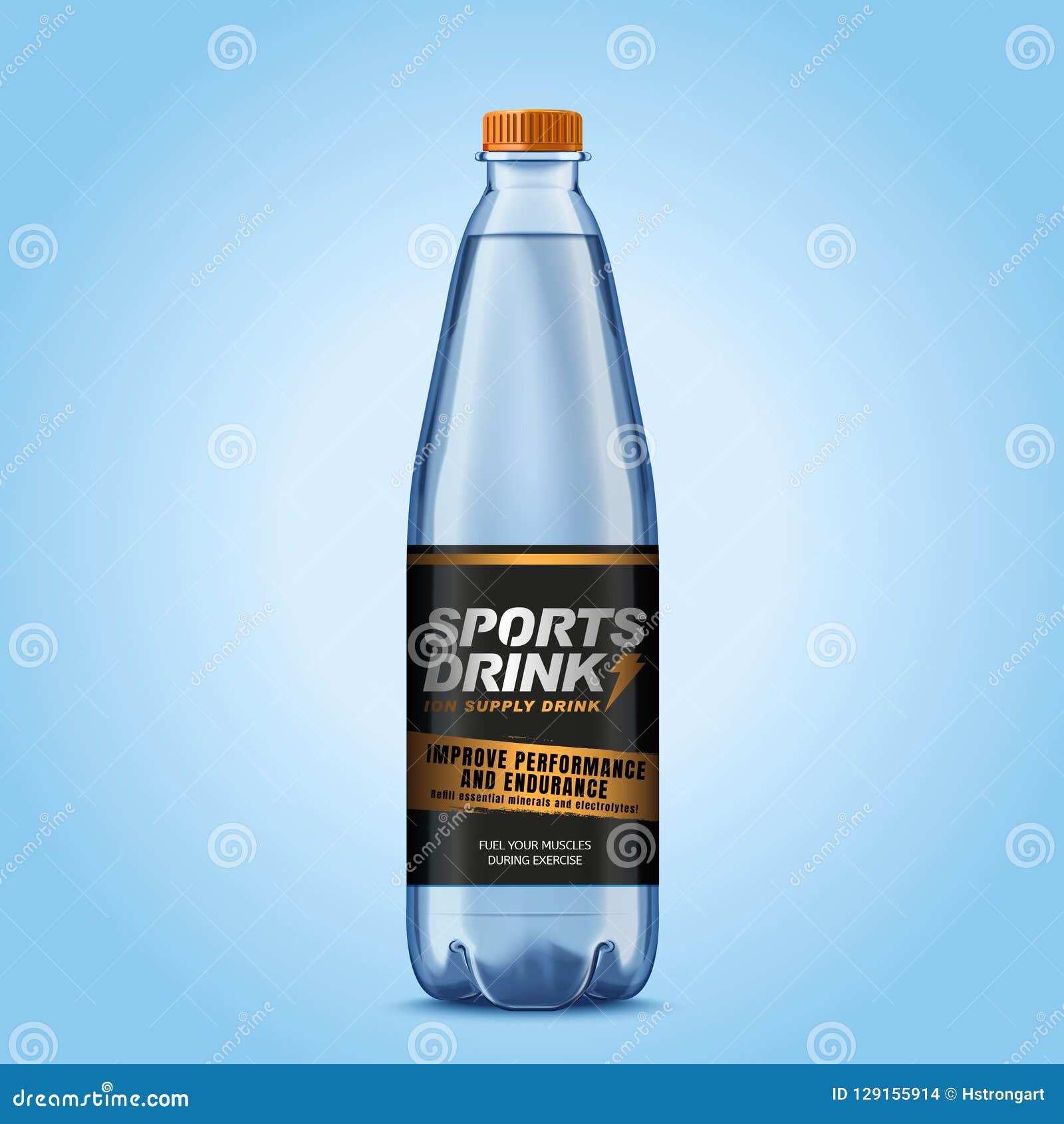 Download Sports Drink Bottle Mockup Stock Vector Illustration Of Label 129155914